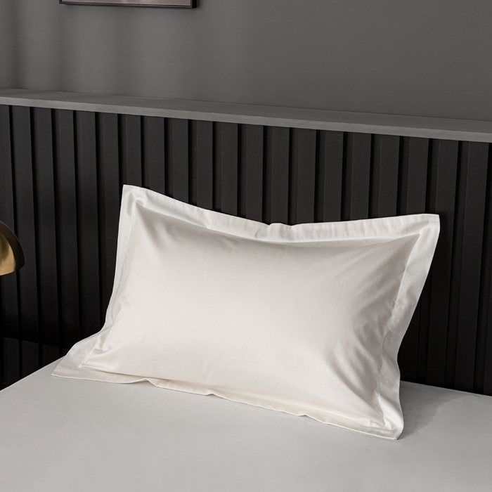 91家纺网 家纺一手货源 找家纺 姝辰 2025新款50双股贡缎（100S）全棉纯棉贡缎纯色纯棉单人成人单枕套 枕套单件 茉莉白