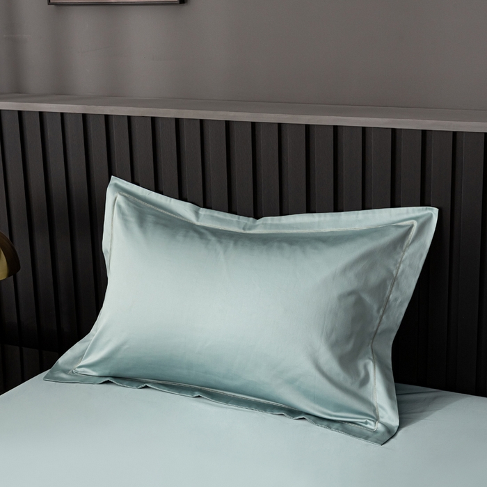 91家纺网 家纺一手货源 找家纺 姝辰 2025新款50双股贡缎（100S）全棉纯棉贡缎纯色纯棉单人成人单枕套 枕套单件 薄荷绿