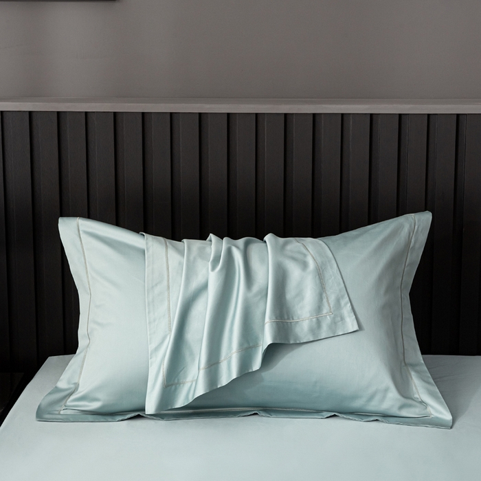 姝辰 2025新款50双股贡缎（100S）全棉纯棉贡缎纯色纯棉单人成人单枕套 枕套单件 薄荷绿