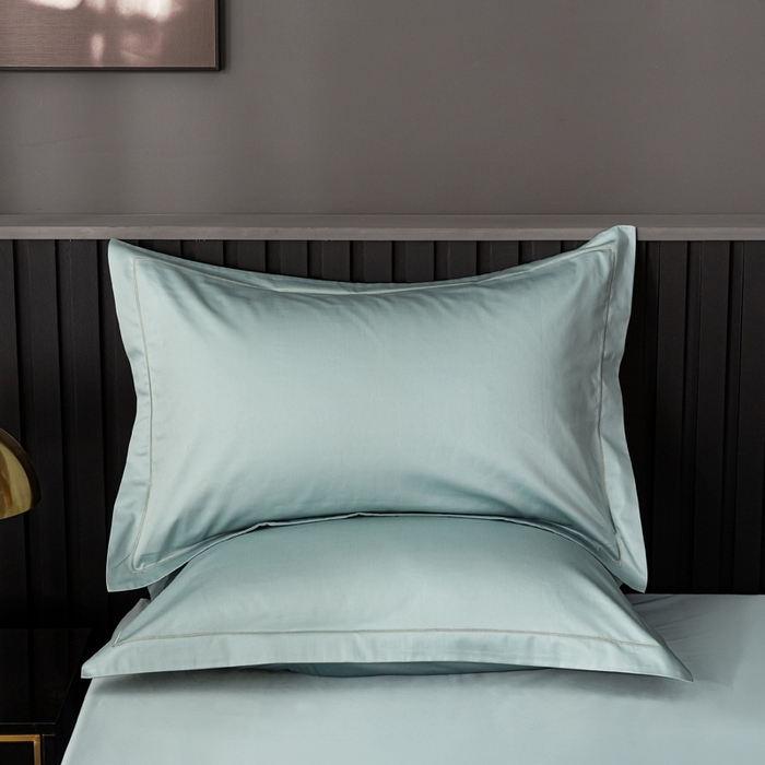 91家纺网 家纺一手货源 找家纺 姝辰 2025新款50双股贡缎（100S）全棉纯棉贡缎纯色纯棉单人成人单枕套 枕套单件 薄荷绿