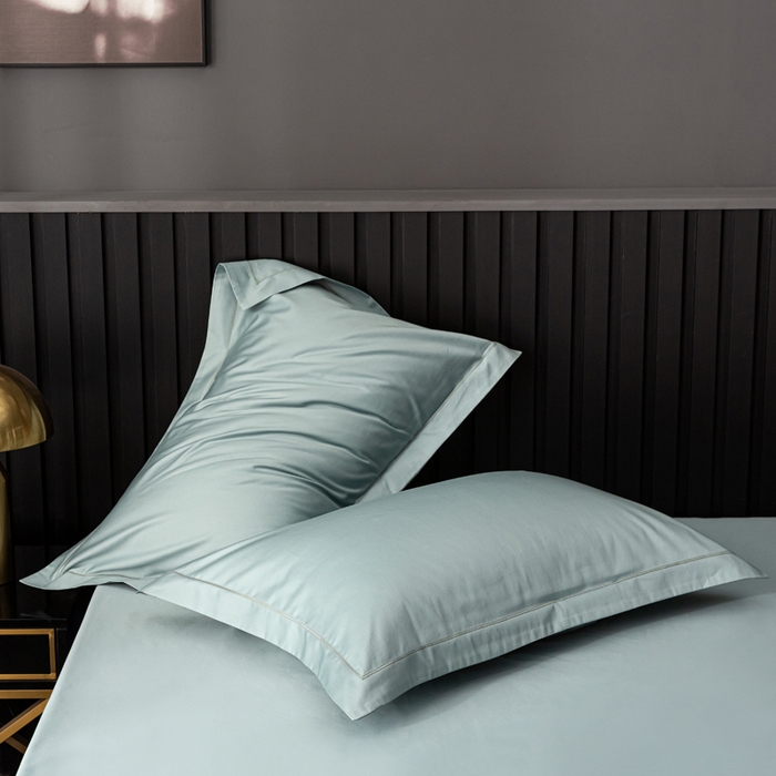 91家纺网 家纺一手货源 找家纺 姝辰 2025新款50双股贡缎（100S）全棉纯棉贡缎纯色纯棉单人成人单枕套 枕套单件 薄荷绿