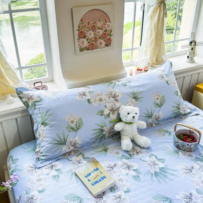 91家纺网 家纺一手货源 找家纺 （总）姝辰 2025新款全棉纯棉印花双人长枕套纯棉加长单枕套