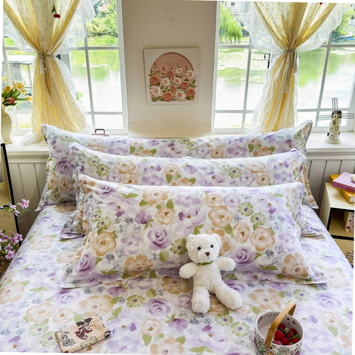 91家纺网 家纺一手货源 找家纺 （总）姝辰 2025新款全棉纯棉印花双人长枕套纯棉加长单枕套