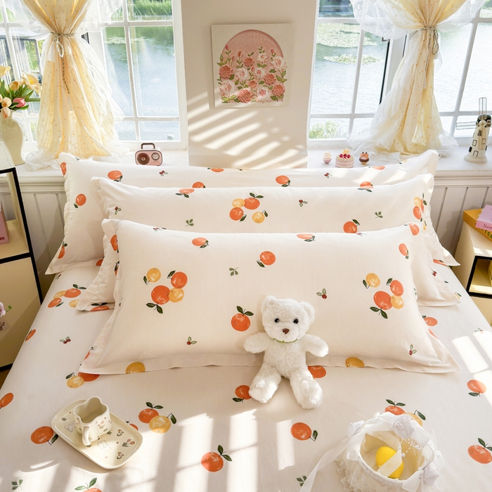 91家纺网 家纺一手货源 找家纺 （总）姝辰 2025新款全棉纯棉印花双人长枕套纯棉加长单枕套