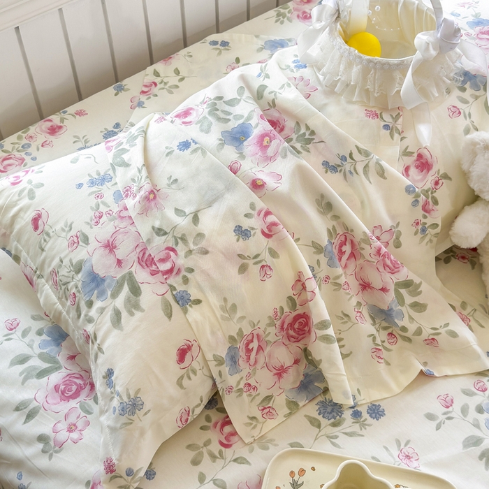 91家纺网 家纺一手货源 找家纺 姝辰 2025新款全棉纯棉印花双人长枕套纯棉加长单枕套 春日繁花