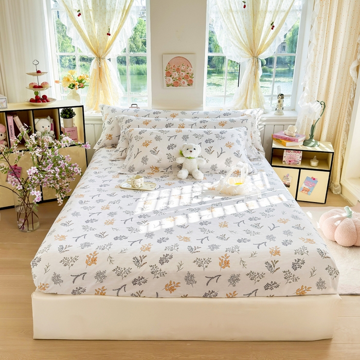 91家纺网 家纺一手货源 找家纺 姝辰 2025新款全棉纯棉印花双人长枕套纯棉加长单枕套 初叶