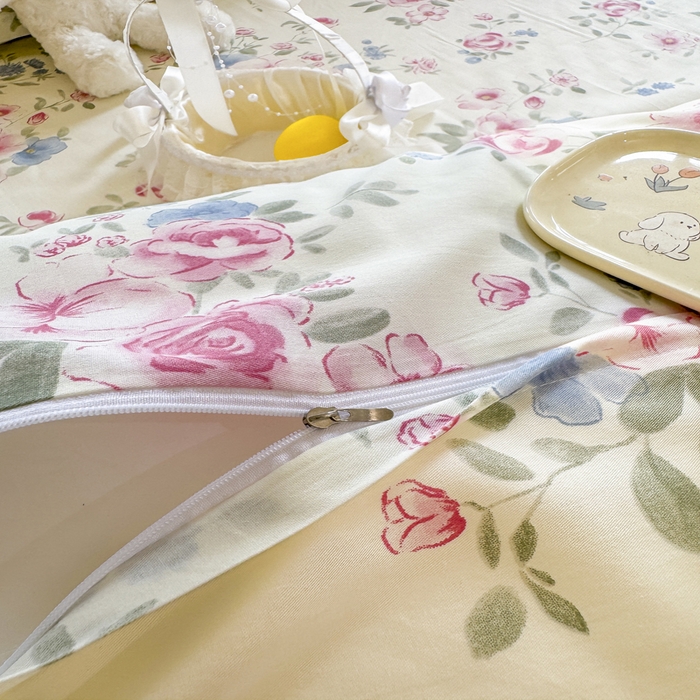 91家纺网 家纺一手货源 找家纺 姝辰 2025新款全棉纯棉印花双人长枕套纯棉加长单枕套 春日繁花