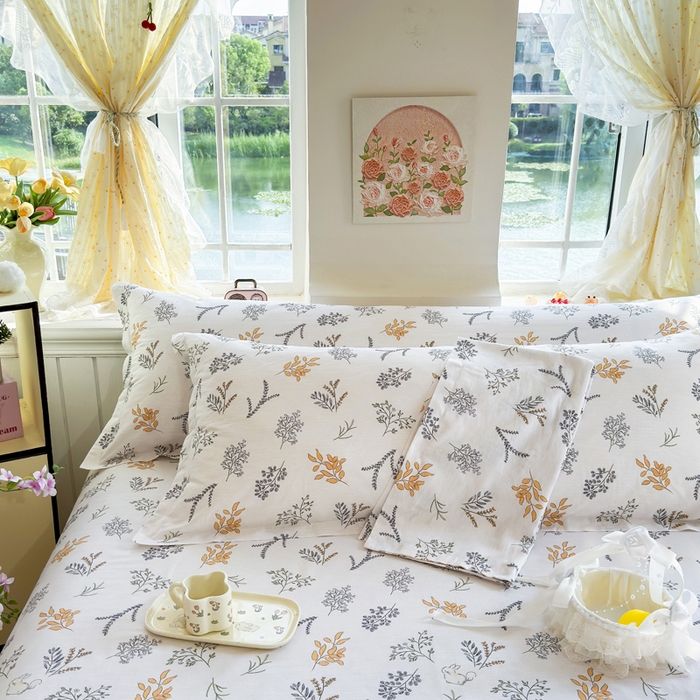 91家纺网 家纺一手货源 找家纺 姝辰 2025新款全棉纯棉印花双人长枕套纯棉加长单枕套 初叶