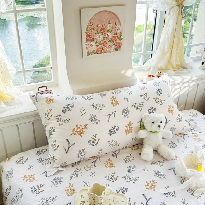 91家纺网 家纺一手货源 找家纺 姝辰 2025新款全棉纯棉印花双人长枕套纯棉加长单枕套 初叶