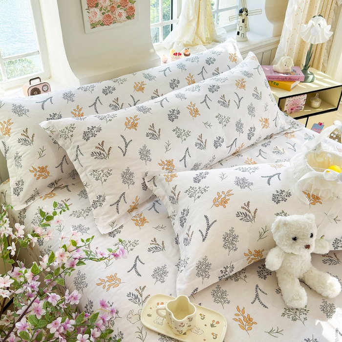 91家纺网 家纺一手货源 找家纺 姝辰 2025新款全棉纯棉印花双人长枕套纯棉加长单枕套 初叶