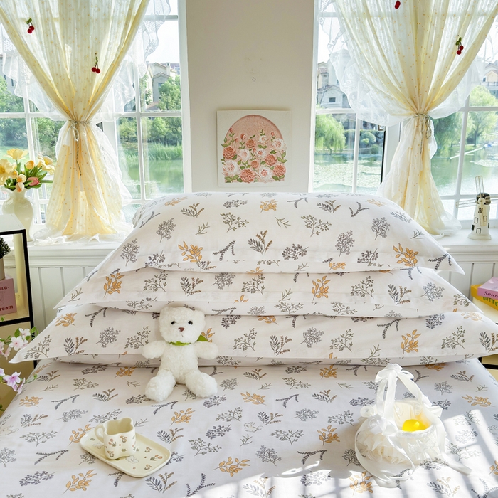 91家纺网 家纺一手货源 找家纺 姝辰 2025新款全棉纯棉印花双人长枕套纯棉加长单枕套 初叶