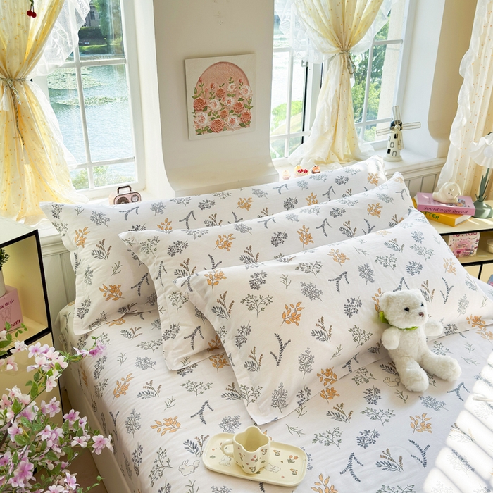 91家纺网 家纺一手货源 找家纺 姝辰 2025新款全棉纯棉印花双人长枕套纯棉加长单枕套 初叶