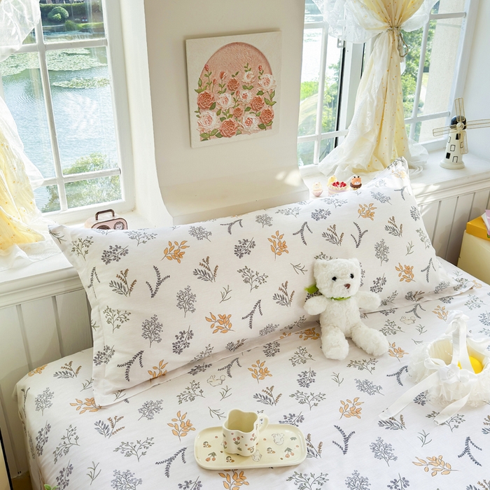 91家纺网 家纺一手货源 找家纺 姝辰 2025新款全棉纯棉印花双人长枕套纯棉加长单枕套 初叶