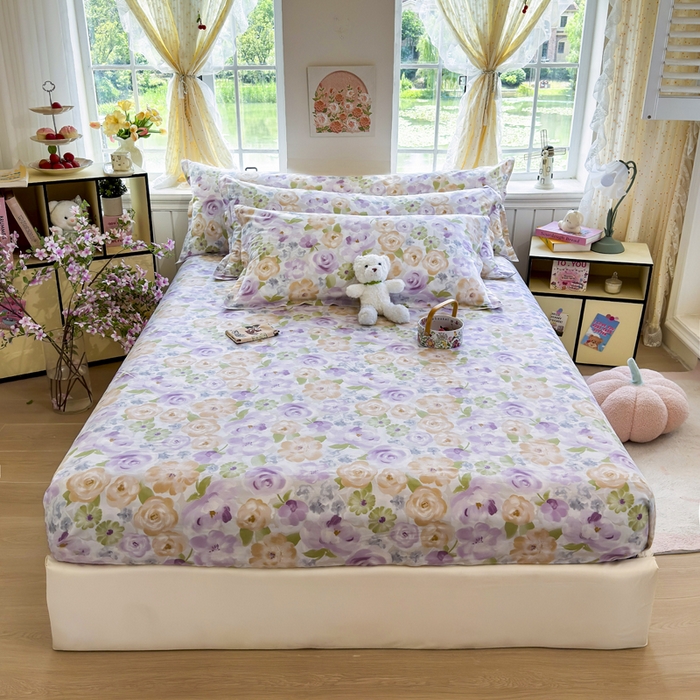 91家纺网 家纺一手货源 找家纺 姝辰 2025新款全棉纯棉印花双人长枕套纯棉加长单枕套 佳人有约