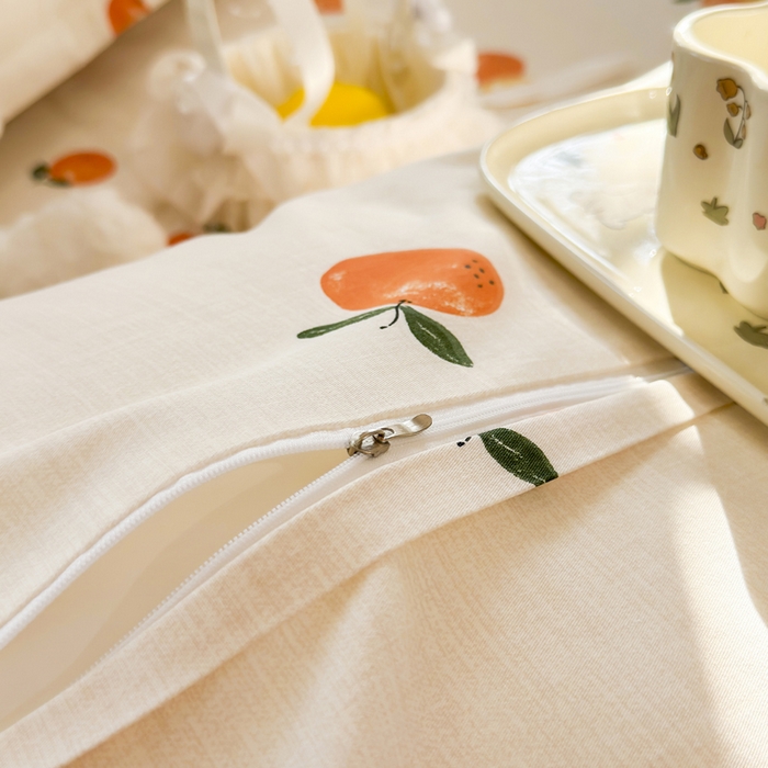 91家纺网 家纺一手货源 找家纺 姝辰 2025新款全棉纯棉印花双人长枕套纯棉加长单枕套 柿柿如意