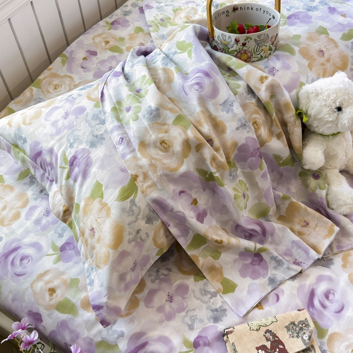 91家纺网 家纺一手货源 找家纺 姝辰 2025新款全棉纯棉印花双人长枕套纯棉加长单枕套 佳人有约