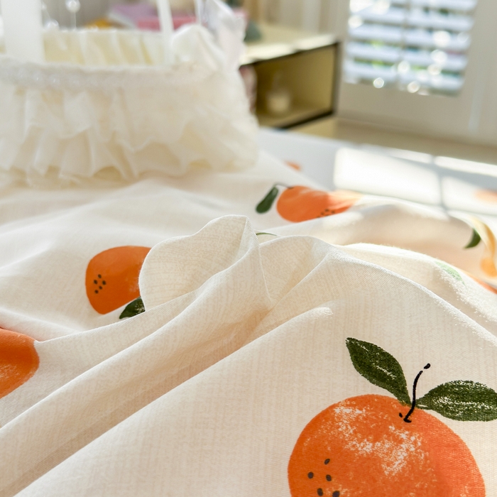 91家纺网 家纺一手货源 找家纺 姝辰 2025新款全棉纯棉印花双人长枕套纯棉加长单枕套 柿柿如意