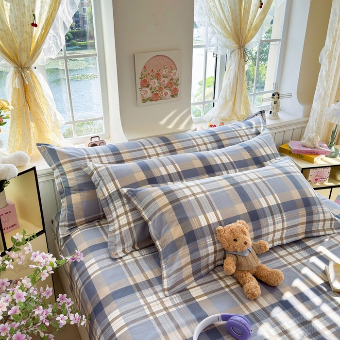 91家纺网 家纺一手货源 找家纺 姝辰 2025新款全棉纯棉印花双人长枕套纯棉加长单枕套 格调