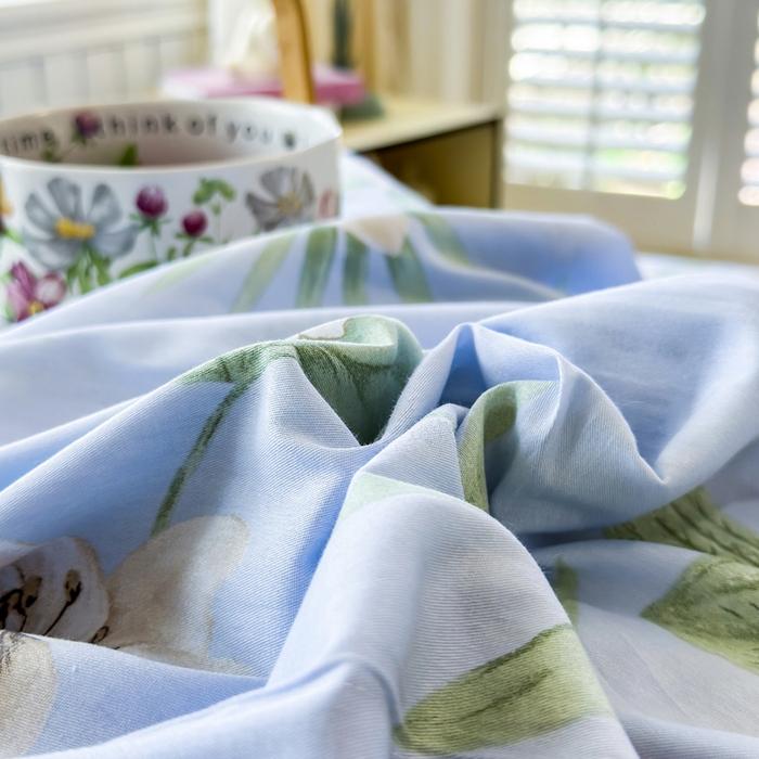 91家纺网 家纺一手货源 找家纺 姝辰 2025新款全棉纯棉印花双人长枕套纯棉加长单枕套 百合幽梦