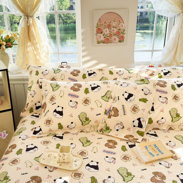 91家纺网 家纺一手货源 找家纺 姝辰 2025新款全棉纯棉印花双人长枕套纯棉加长单枕套 萌宝乐园