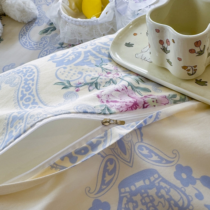 91家纺网 家纺一手货源 找家纺 姝辰 2025新款全棉纯棉印花双人长枕套纯棉加长单枕套 花开浪漫