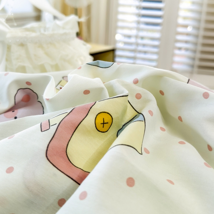 91家纺网 家纺一手货源 找家纺 姝辰 2025新款全棉纯棉印花双人长枕套纯棉加长单枕套 元气猪猪