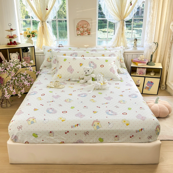 91家纺网 家纺一手货源 找家纺 姝辰 2025新款全棉纯棉印花双人长枕套纯棉加长单枕套 元气猪猪