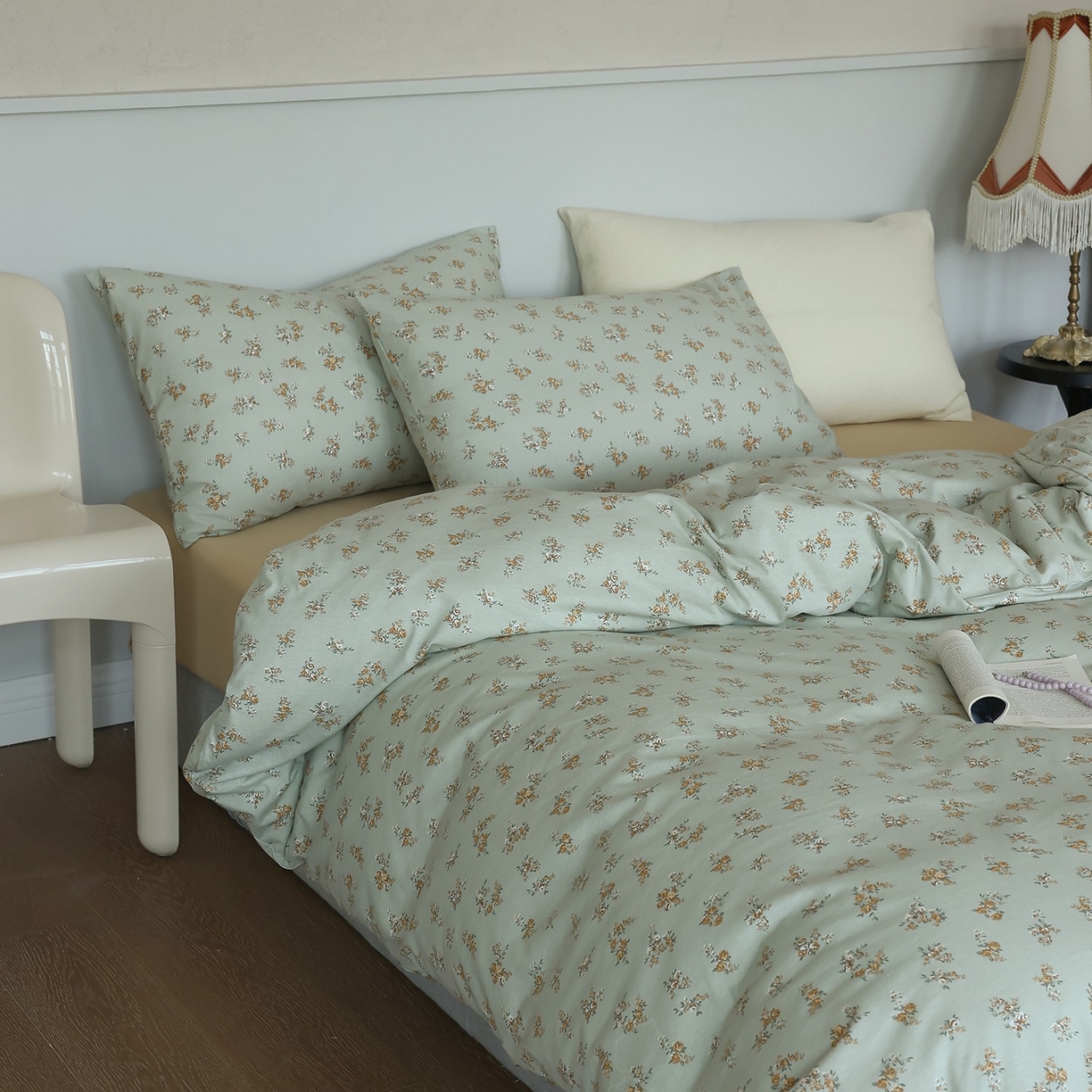 91家纺网 家纺一手货源 找家纺 爱丽丝 2025新款亲肤舒适针织棉四件套系列 复古玫瑰