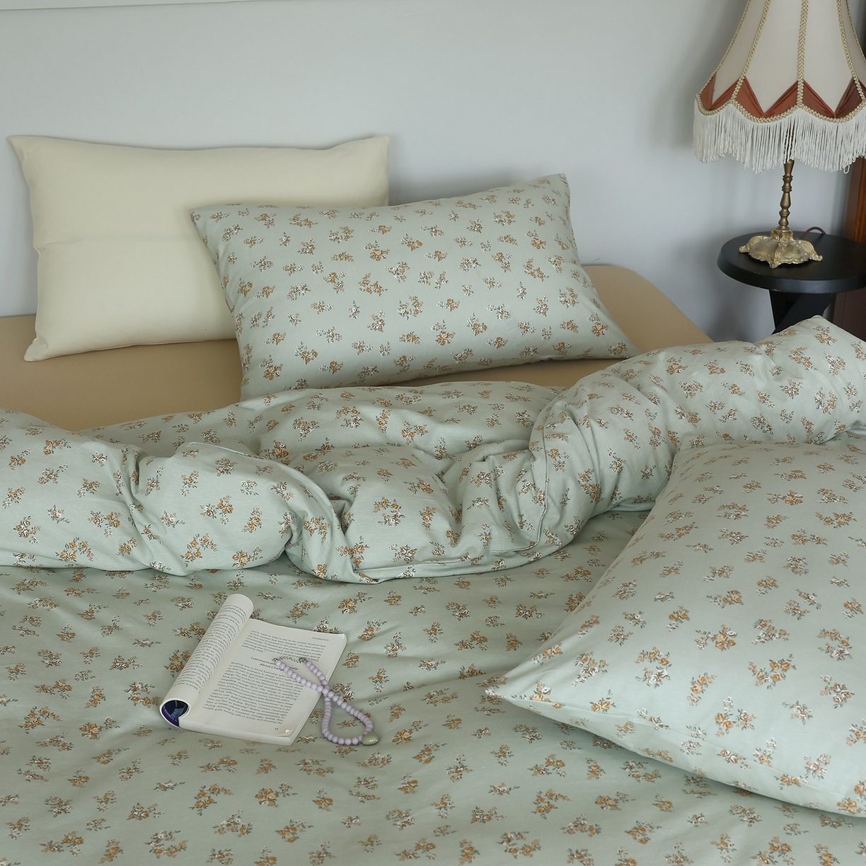 91家纺网 家纺一手货源 找家纺 爱丽丝 2025新款亲肤舒适针织棉四件套系列 复古玫瑰