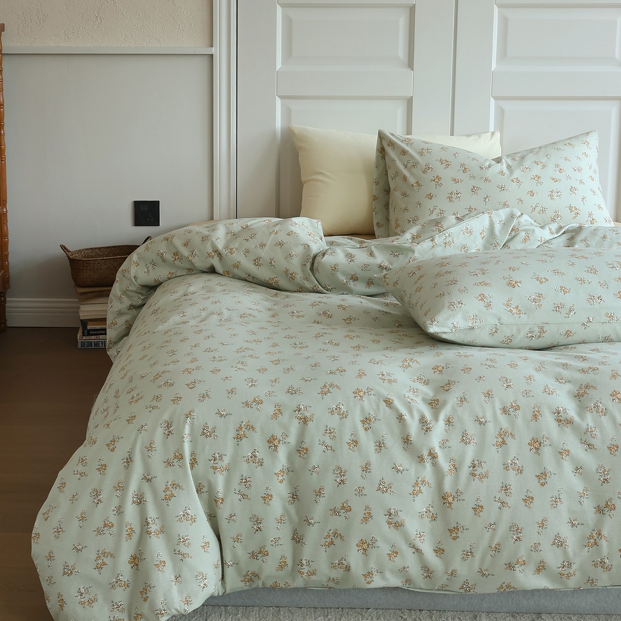 91家纺网 家纺一手货源 找家纺 爱丽丝 2025新款亲肤舒适针织棉四件套系列 复古玫瑰