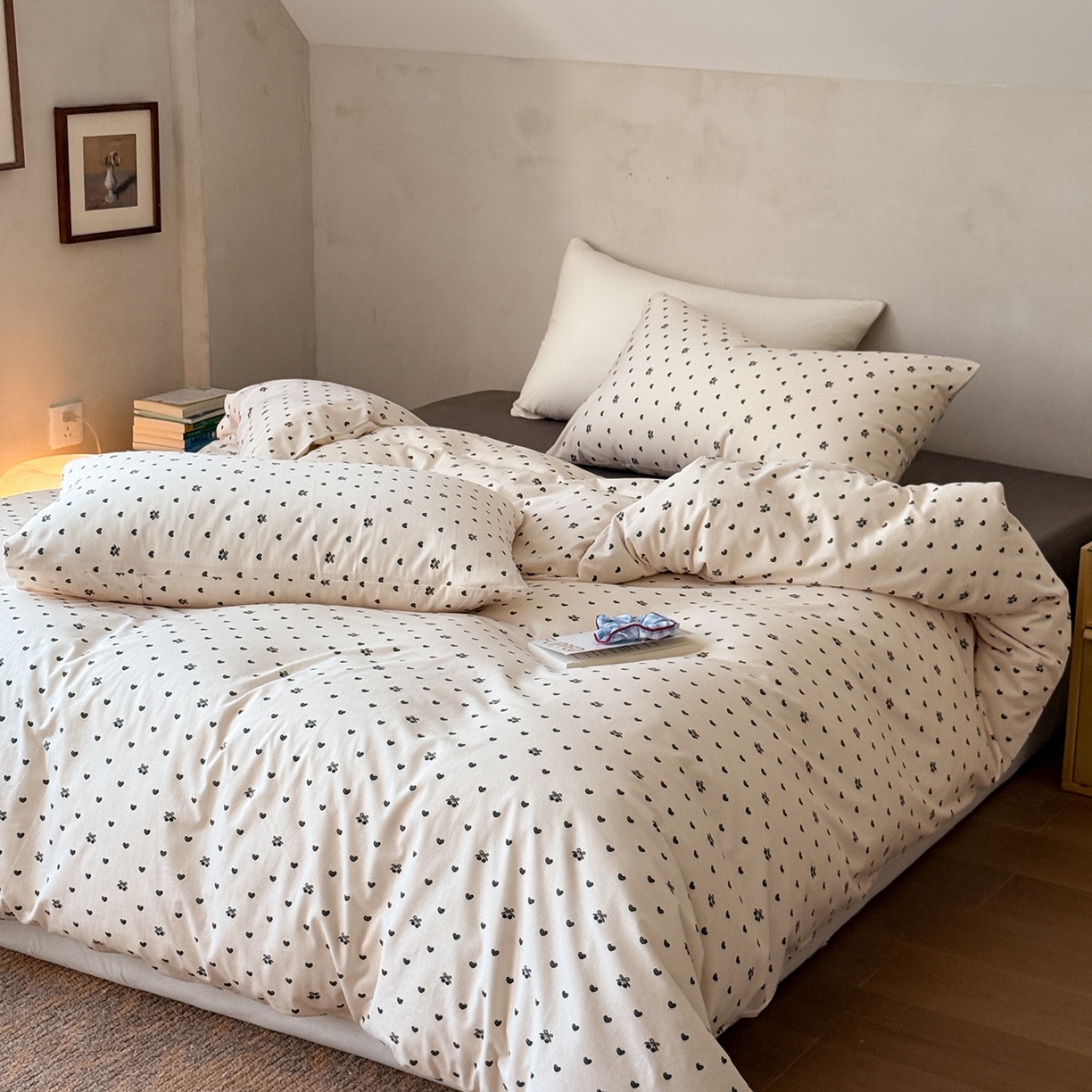 91家纺网 家纺一手货源 找家纺 爱丽丝 2025新款亲肤舒适针织棉四件套系列 甜心