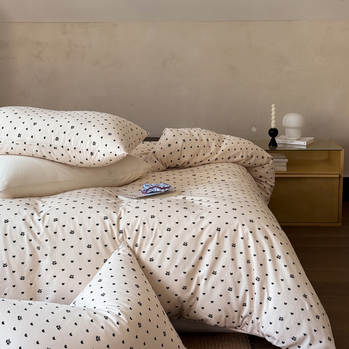 91家纺网 家纺一手货源 找家纺 爱丽丝 2025新款亲肤舒适针织棉四件套系列 甜心