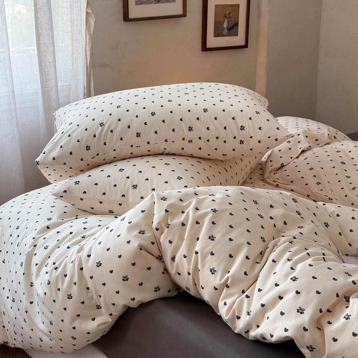 91家纺网 家纺一手货源 找家纺 爱丽丝 2025新款亲肤舒适针织棉四件套系列 甜心