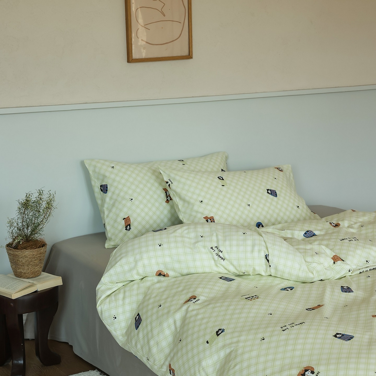 91家纺网 家纺一手货源 找家纺 爱丽丝 2025新款亲肤舒适针织棉四件套系列 晚安猫