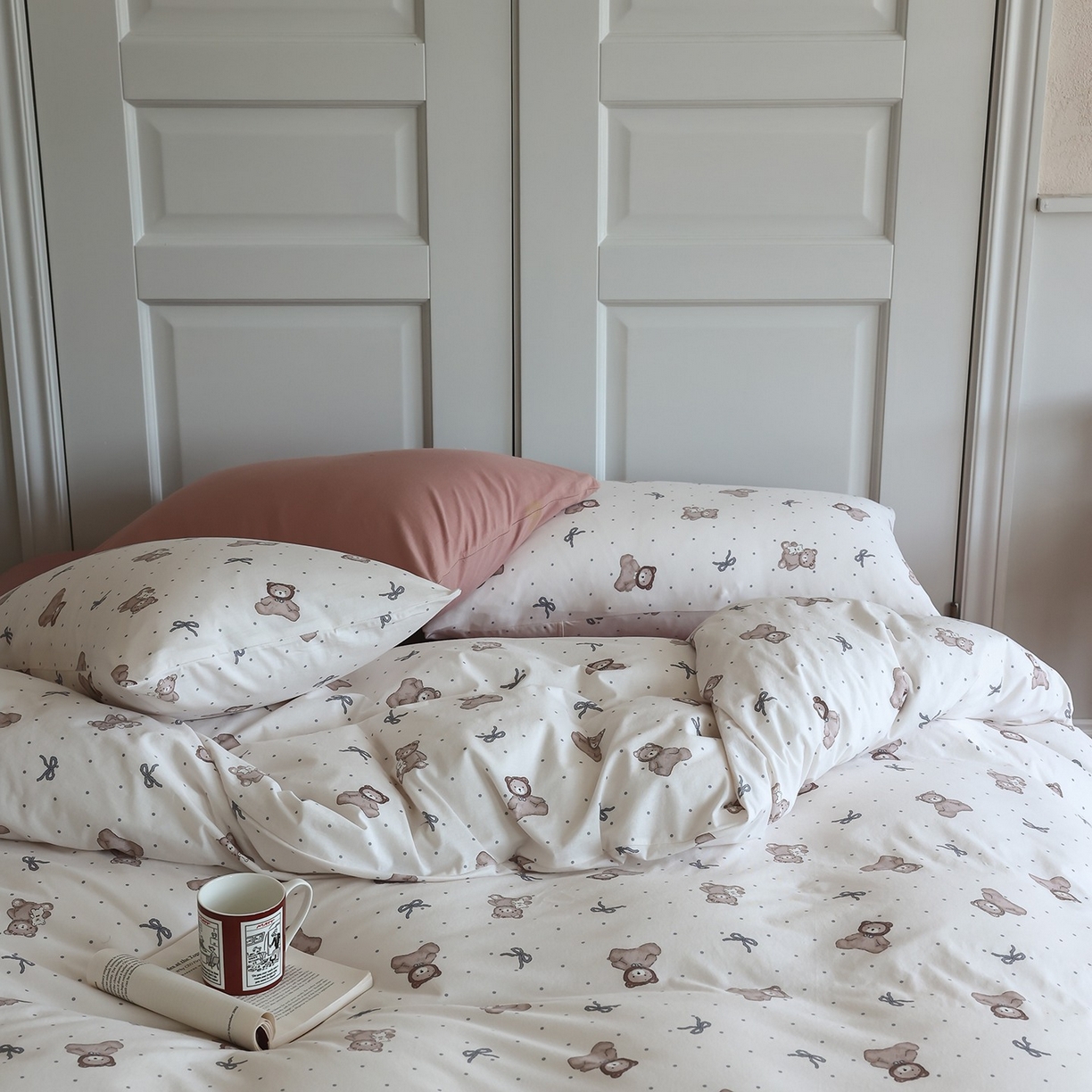 91家纺网 家纺一手货源 找家纺 爱丽丝 2025新款亲肤舒适针织棉四件套系列 维尼熊