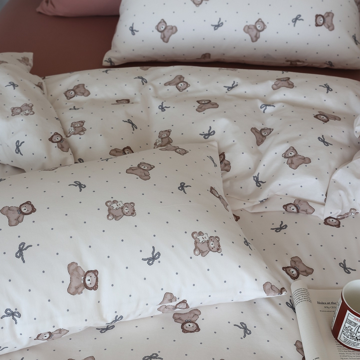 91家纺网 家纺一手货源 找家纺 爱丽丝 2025新款亲肤舒适针织棉四件套系列 维尼熊