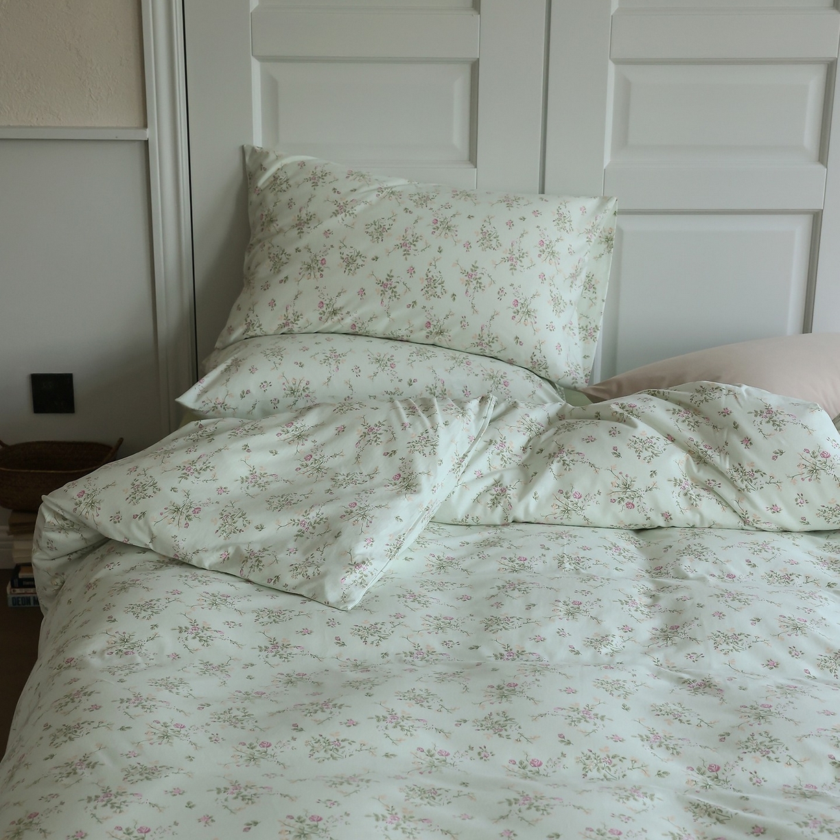 91家纺网 家纺一手货源 找家纺 爱丽丝 2025新款亲肤舒适针织棉四件套系列 夏花绿