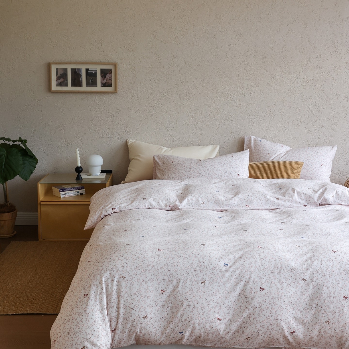 91家纺网 家纺一手货源 找家纺 爱丽丝 2025新款亲肤舒适针织棉四件套系列 小蝴蝶