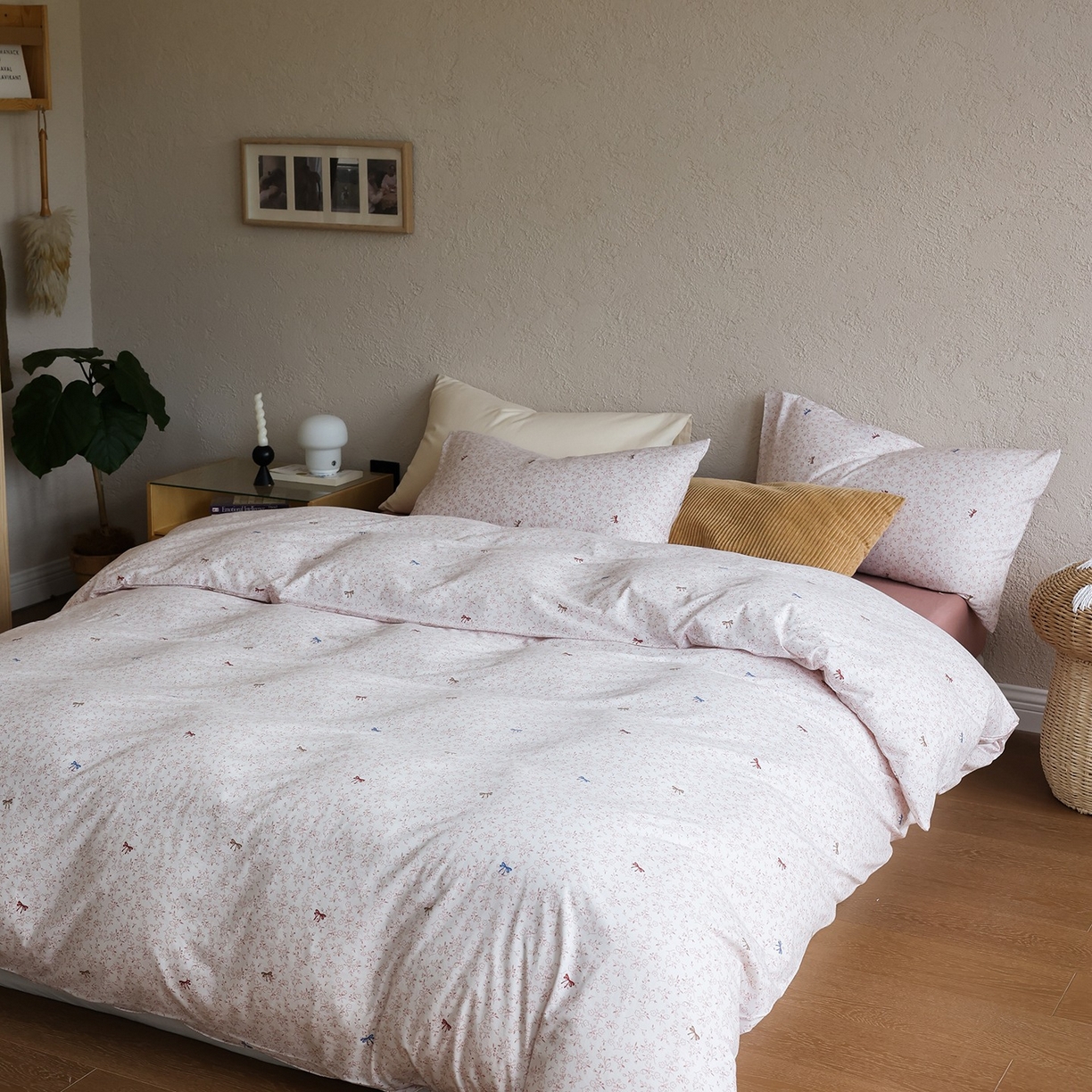 91家纺网 家纺一手货源 找家纺 爱丽丝 2025新款亲肤舒适针织棉四件套系列 小蝴蝶