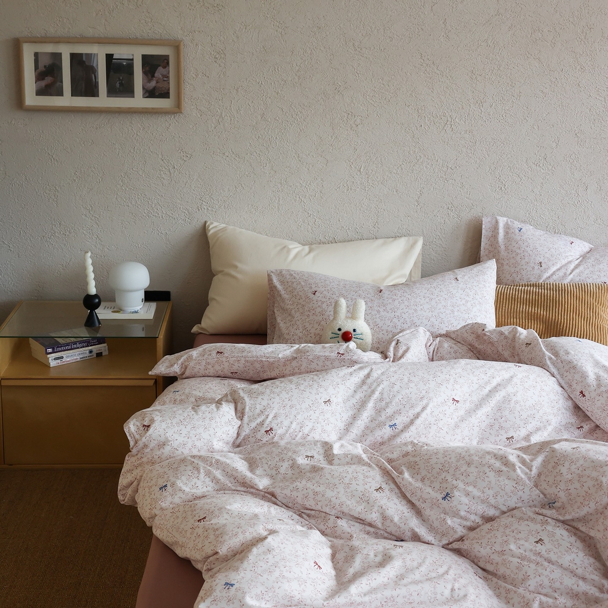 91家纺网 家纺一手货源 找家纺 爱丽丝 2025新款亲肤舒适针织棉四件套系列 小蝴蝶