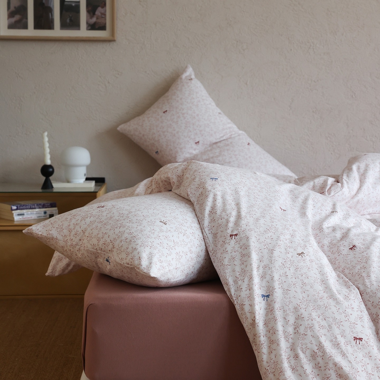 91家纺网 家纺一手货源 找家纺 爱丽丝 2025新款亲肤舒适针织棉四件套系列 小蝴蝶