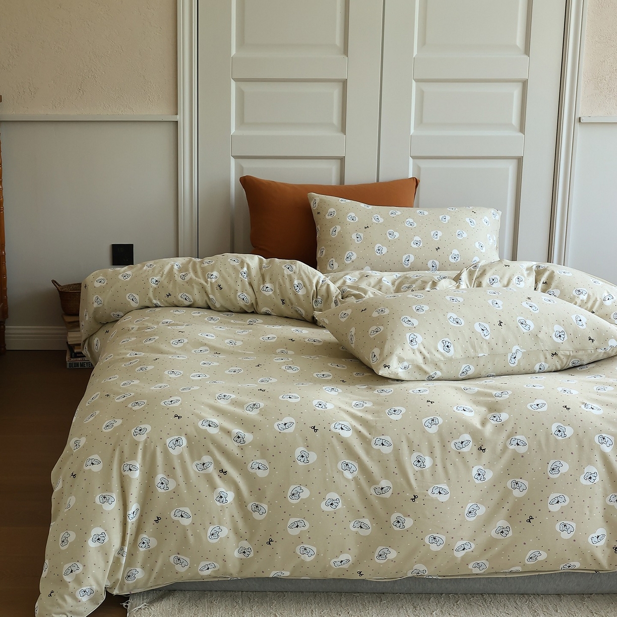 91家纺网 家纺一手货源 找家纺 爱丽丝 2025新款亲肤舒适针织棉四件套系列 修修狗