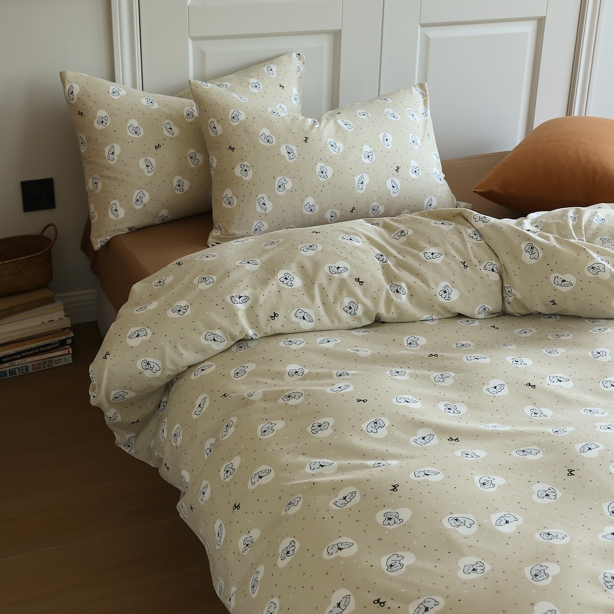 91家纺网 家纺一手货源 找家纺 爱丽丝 2025新款亲肤舒适针织棉四件套系列 修修狗