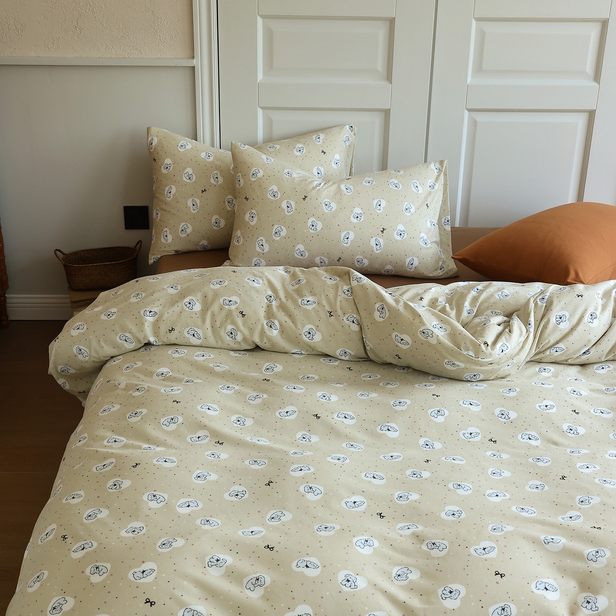 91家纺网 家纺一手货源 找家纺 爱丽丝 2025新款亲肤舒适针织棉四件套系列 修修狗