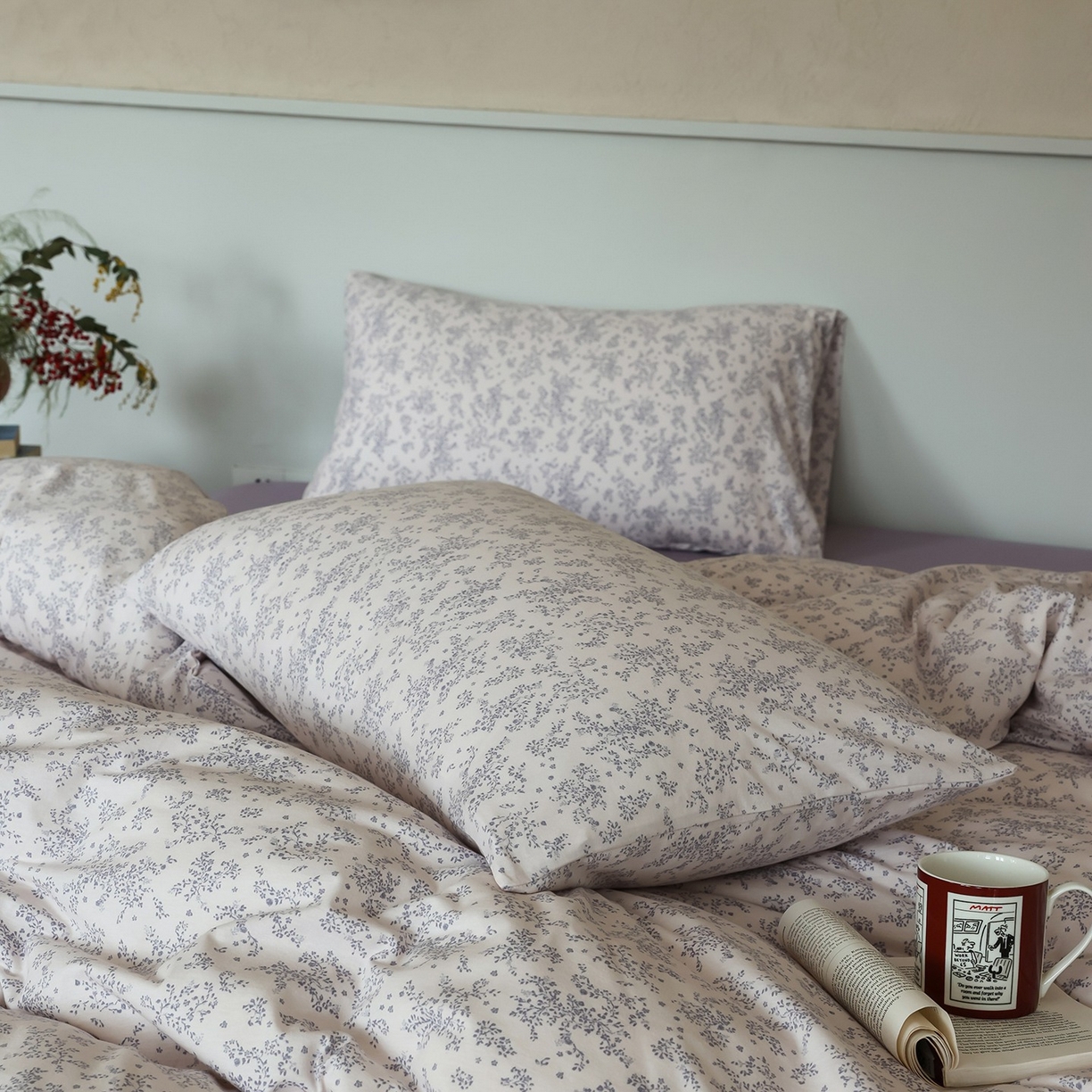 91家纺网 家纺一手货源 找家纺 爱丽丝 2025新款亲肤舒适针织棉四件套系列 薰衣草紫