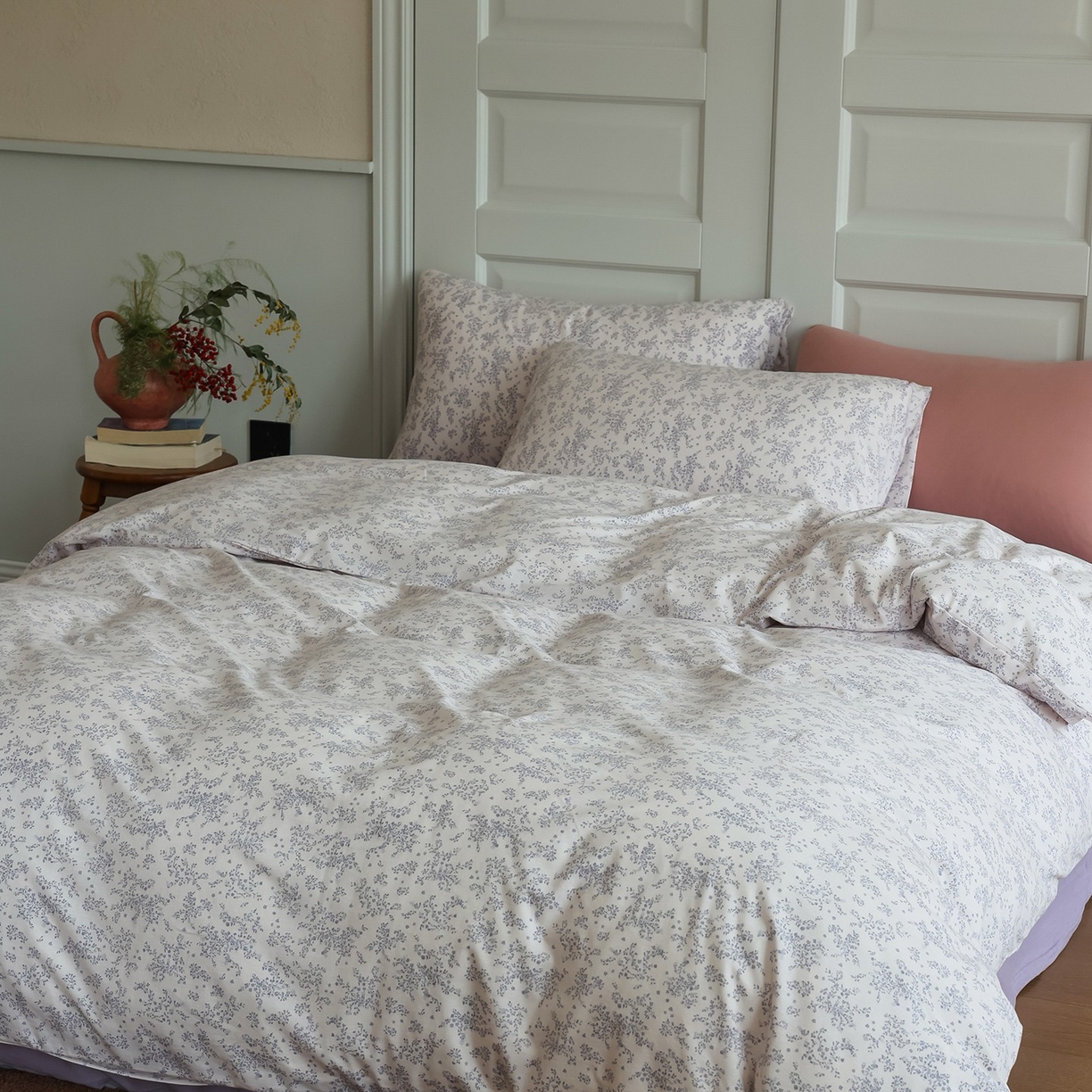 91家纺网 家纺一手货源 找家纺 爱丽丝 2025新款亲肤舒适针织棉四件套系列 薰衣草紫