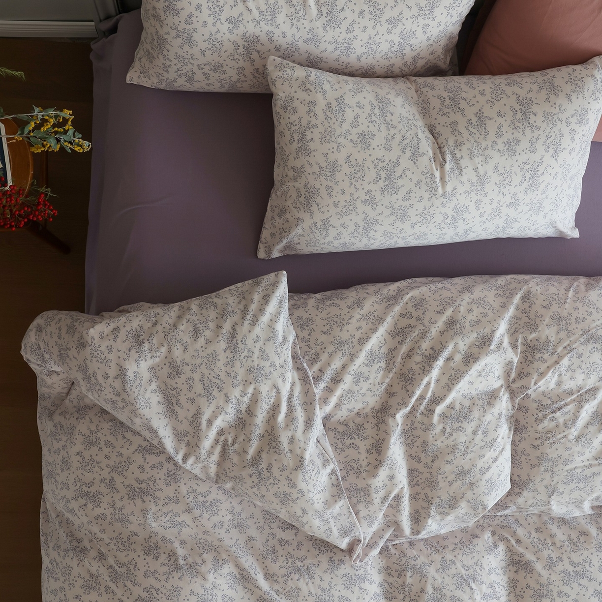 91家纺网 家纺一手货源 找家纺 爱丽丝 2025新款亲肤舒适针织棉四件套系列 薰衣草紫