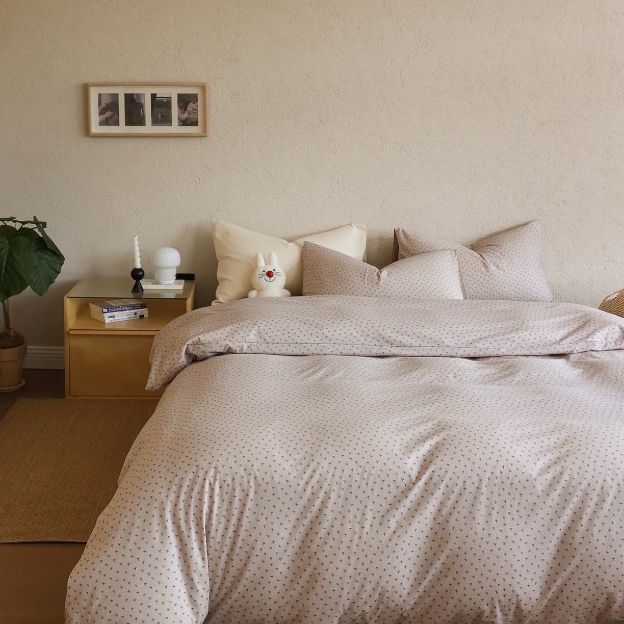 91家纺网 家纺一手货源 找家纺 爱丽丝 2025新款亲肤舒适针织棉四件套系列 椰林