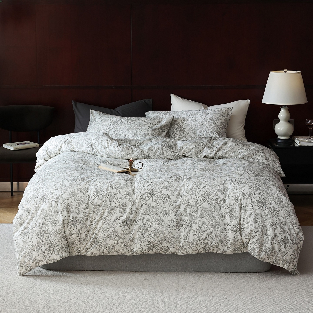 爱丽丝 2025新款亲肤舒适针织棉四件套系列 枝秋灰