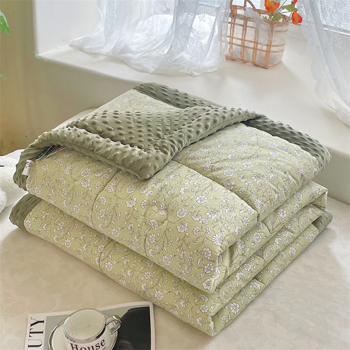 91家纺网 家纺一手货源 找家纺 （总）芙绣2025新款A类全棉印花豆豆绒被空调被豆豆毯学生单品居家办公室